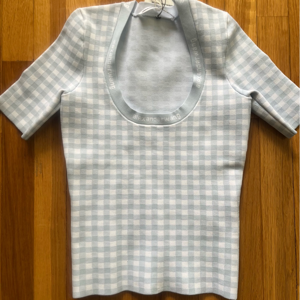 ALEXANDER WANG never worn gingham printed fitted shirt
